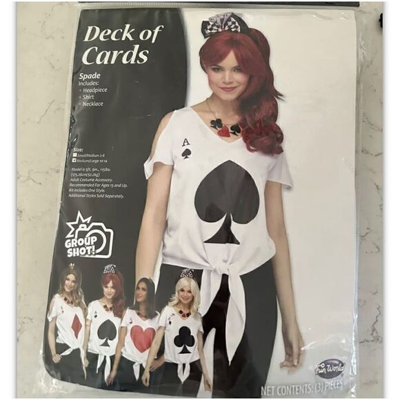 Ace of Spades women’s Fun World costume size medium large 10-14 Halloween NWT - Picture 4 of 7